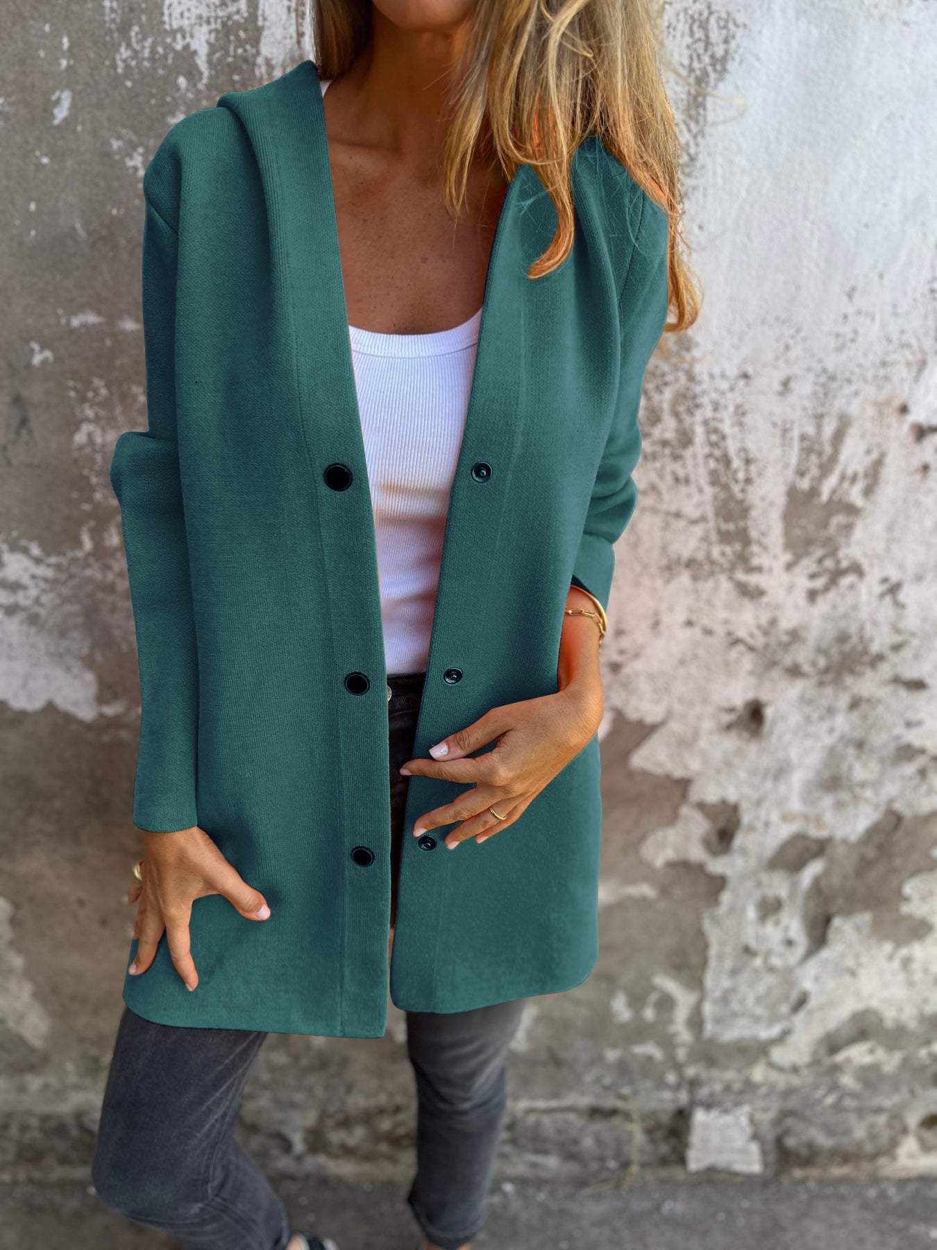 CLEARANCE SALEš„ Casual Single Breasted Hooded Jacket