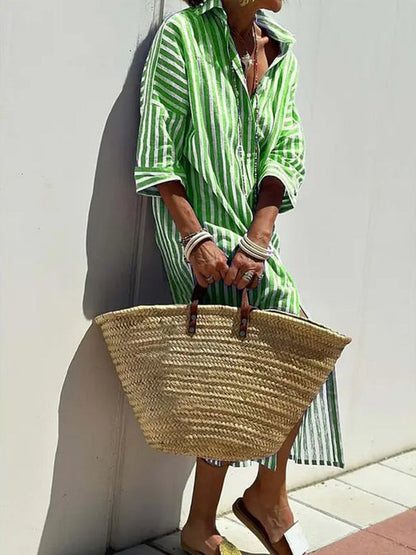 Lastday 50% off! 💝 Classic striped all-season shirt dress