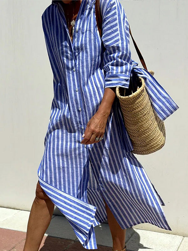 Lastday 50% off! 💝 Classic striped all-season shirt dress