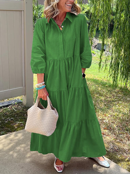 🎁New Arrivals🔥Loose Cotton Linen Lapel Dress- Tax Free