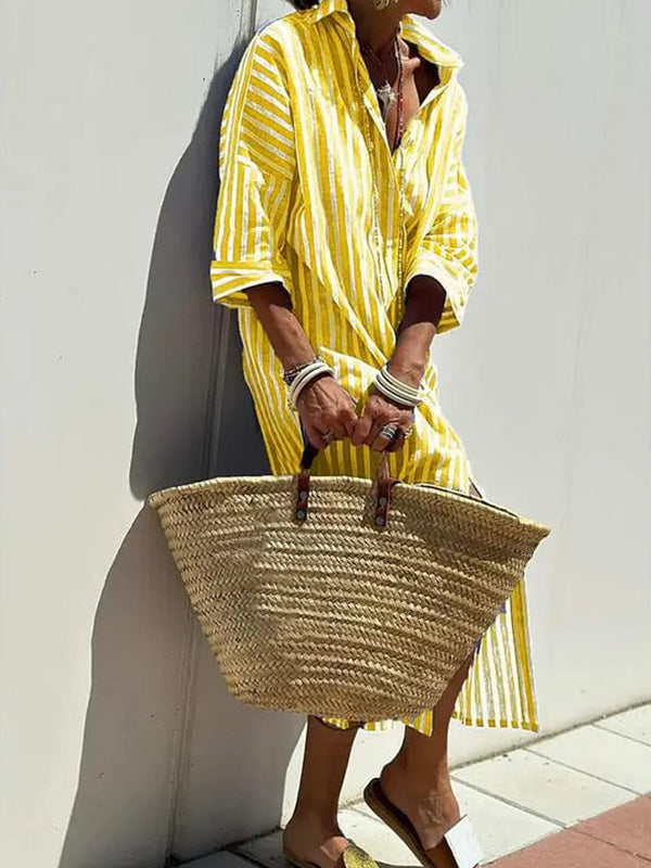 Lastday 50% off! 💝 Classic striped all-season shirt dress