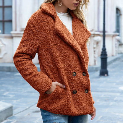 CLEARANCE SALE🔥Loose Lapel Winter Button Jacket Cardigant Fluffy Coat - 51% OFF