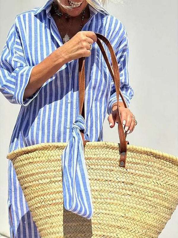 Lastday 50% off! 💝 Classic striped all-season shirt dress